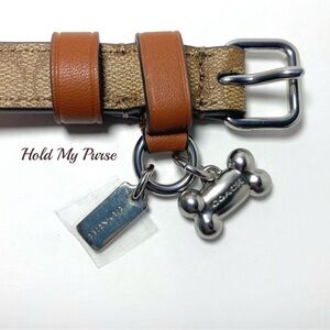 Coach Luxury Tan and Brown Signature C small Dog Collar